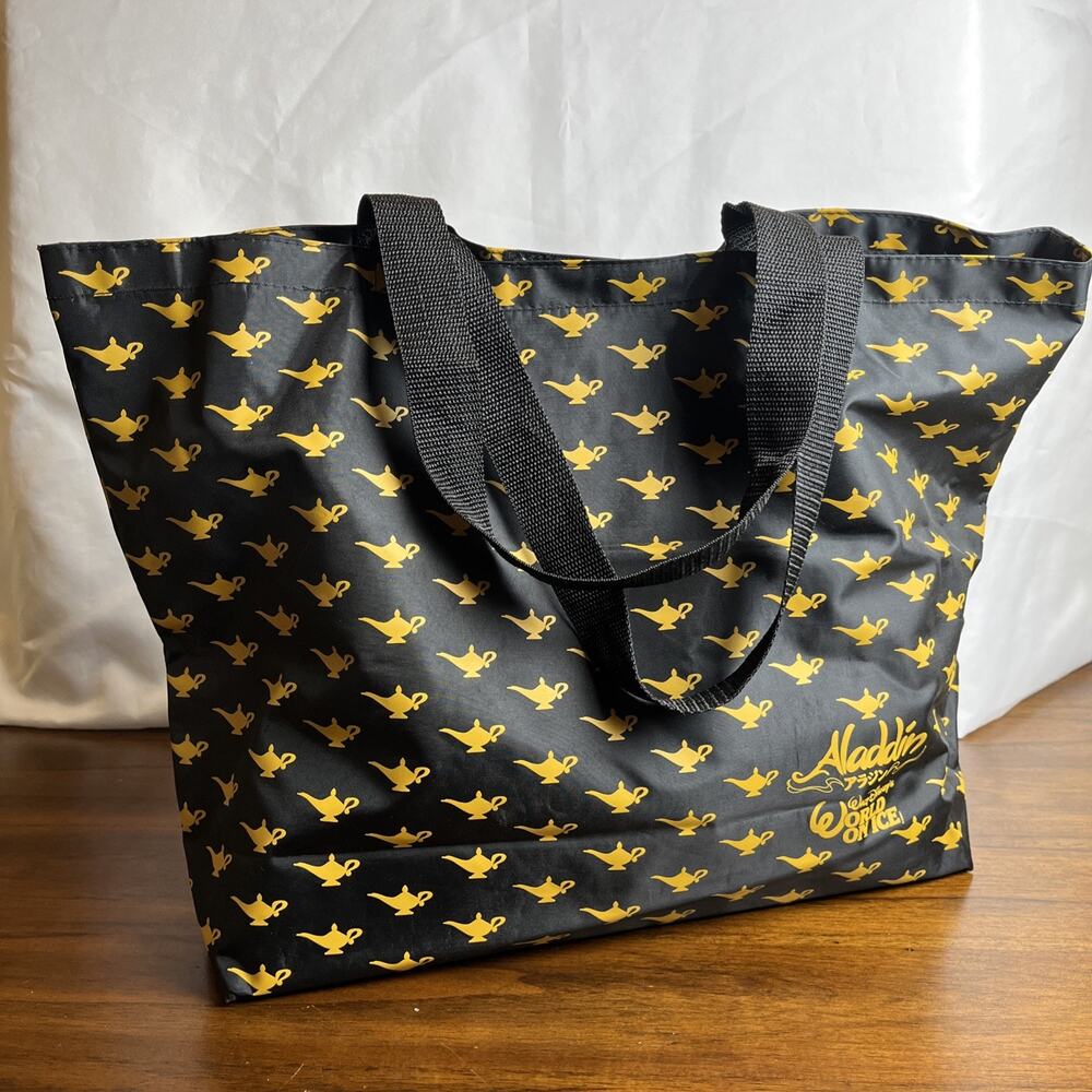 Rare - Aladdin Walt Disney’s World On Ice Tote Bag Black Yellow Magic Lamp Motif